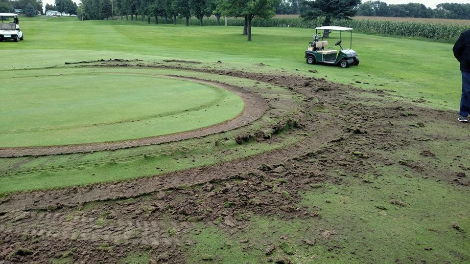 Vandal damages golf course in western MN